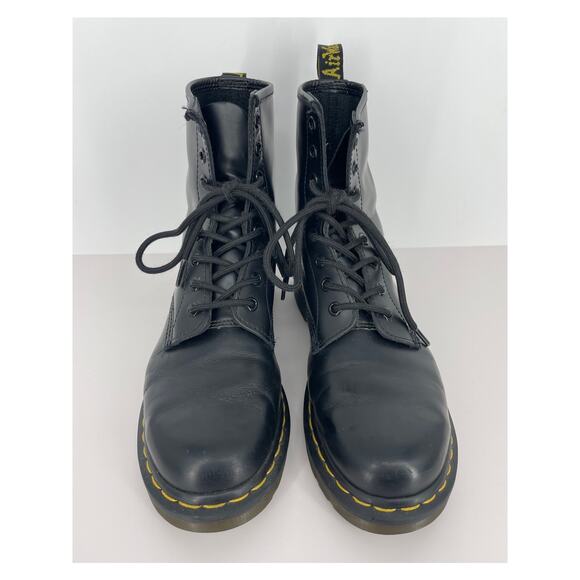 Dr. Martens 1460W Black Smooth Combat Boots Size 8 - Picture 3 of 11